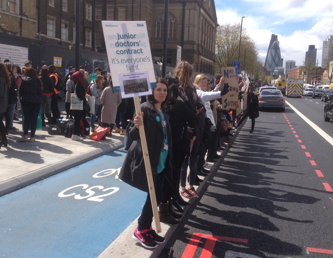 The first all-out strike in the history of the NHS has entered its second day