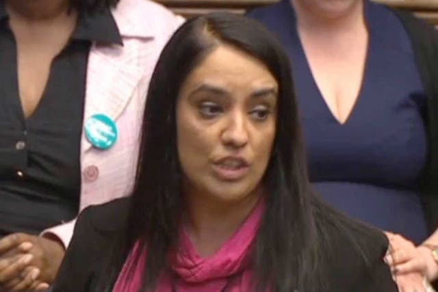 Labour MP Naz Shah as she tells the House of Commons in London that she "wholeheartedly apologises" for words she used in a Facebook post about Israel
