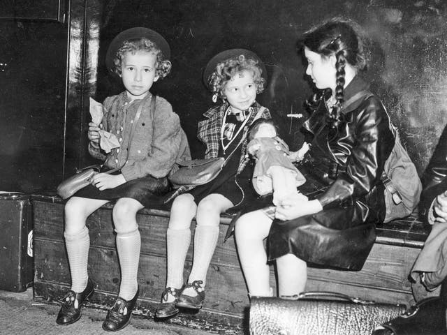 Jewish refugee children wait at Liverpool Street Station in London after arriving on the Kindertransport
