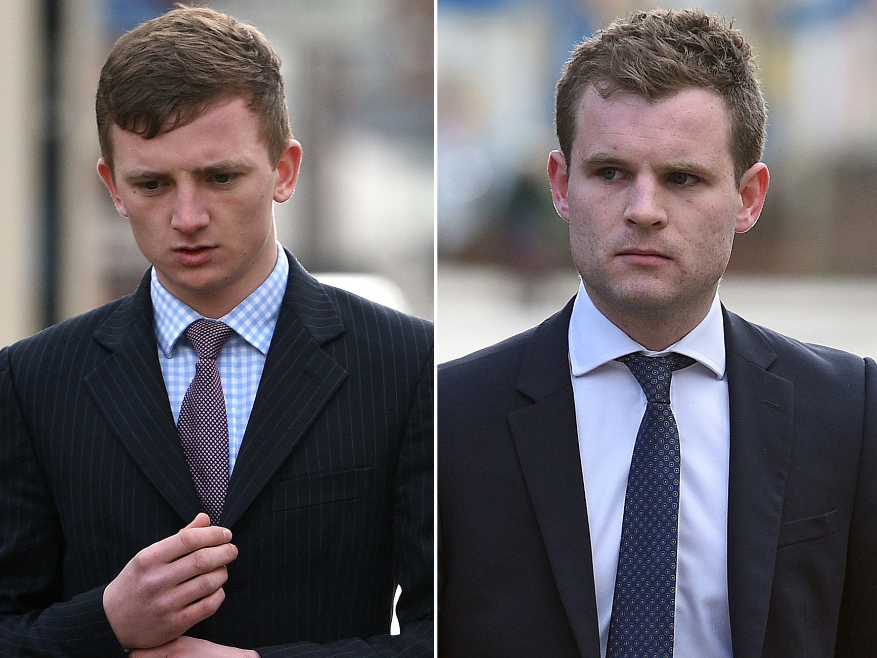 Leo Mahon, 22, and Patrick Foster, 22, arriving at Gloucester Crown Court earlier this month