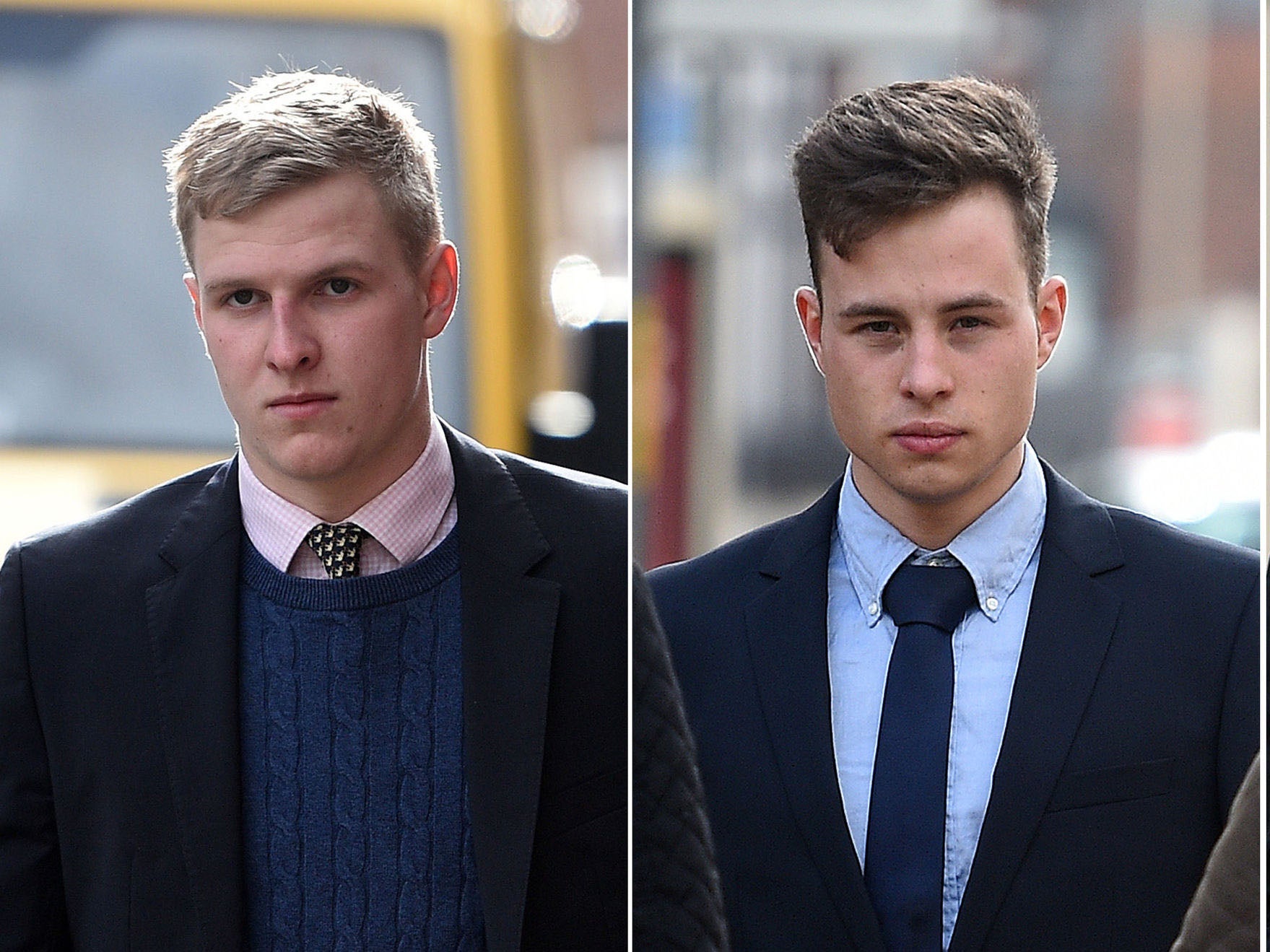 Thady Duff, 22, James Martin, 20 arriving at Gloucester Crown Court earlier this month