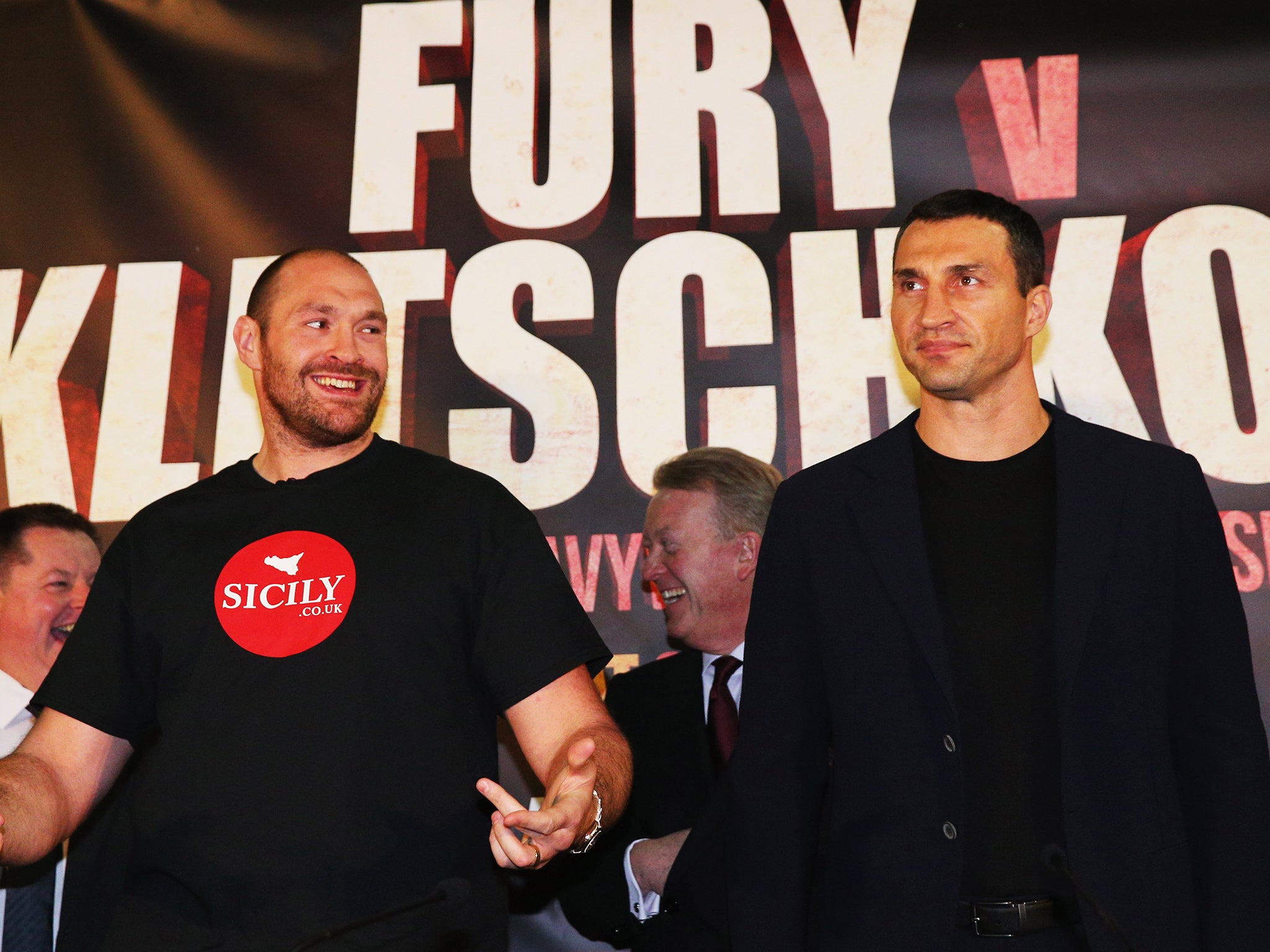 Tyson Fury was all smiles during today's press conference with Wladimir Klitschko