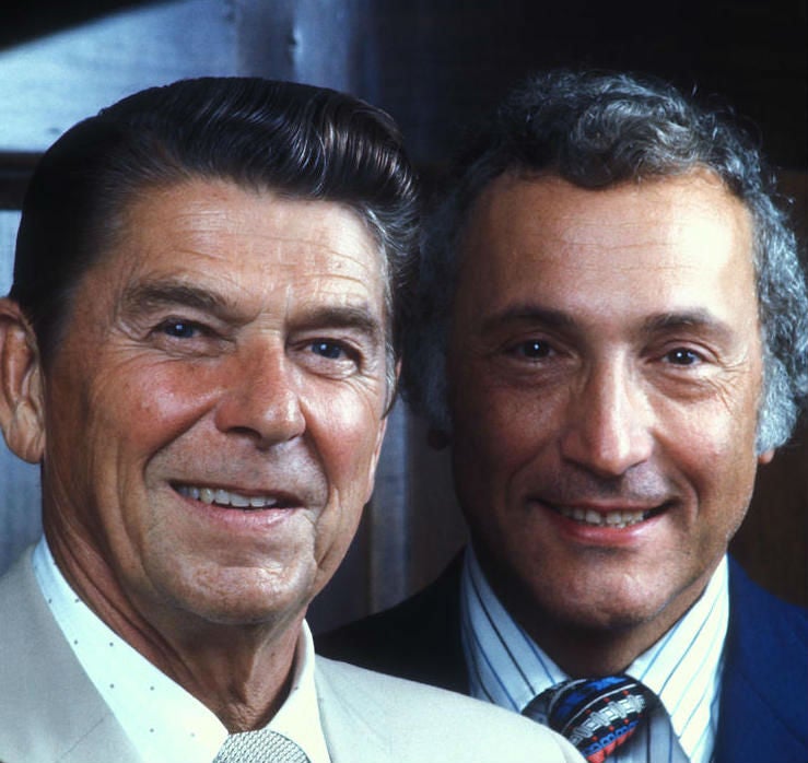 Running mates on the Republican ticket of 1976, Ronald Reagan and Senator Richard Schweiker,