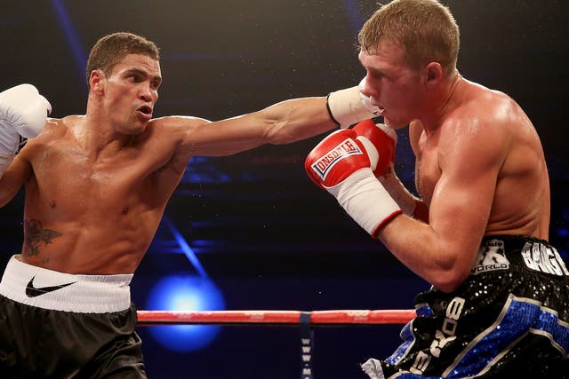 Dan Blackwell, right, during his 2013 bout against Anthony Ogogo