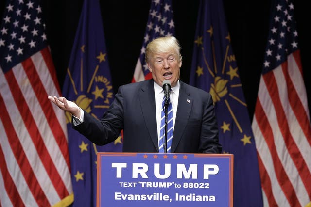 Mr Trump was campaigning in Indiana