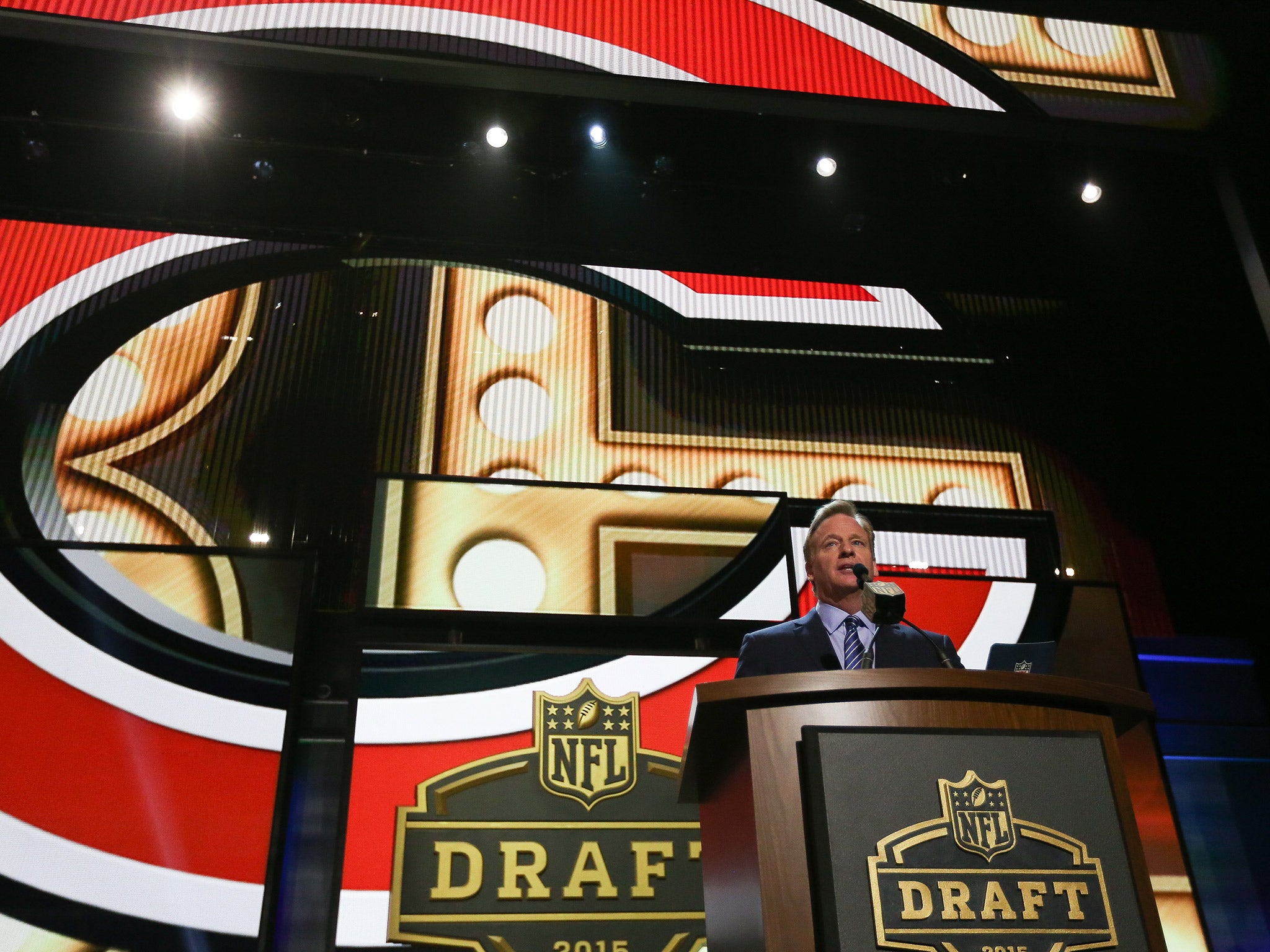 NFL Commissioner Roger Goodell announces the first-round picks