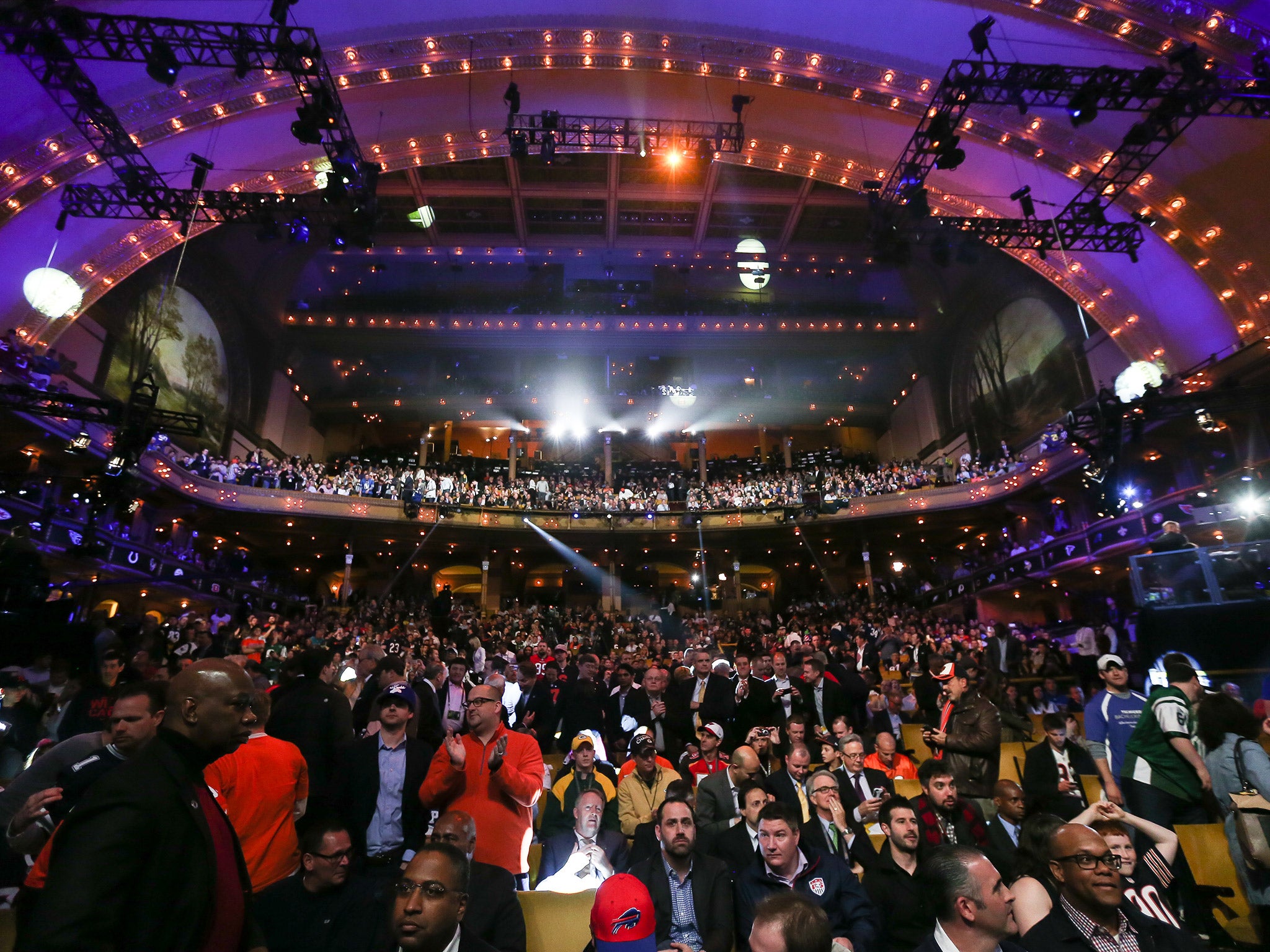 The NFL Draft takes place at the Auditorium Theatre in Chicago for the second consecutive year