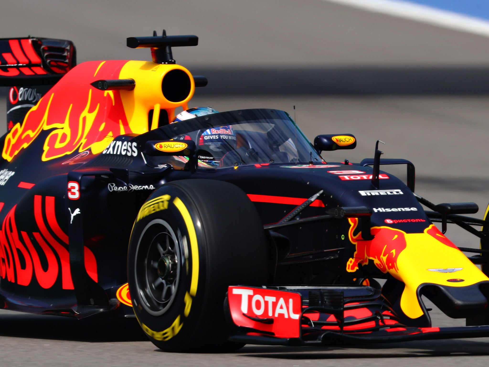 Daniel Ricciardo ran a single lap with Red Bull's new Aeroscreen canopy