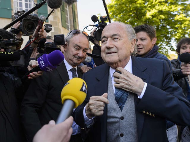 Former Fifa president Sepp Blatter arrives to the Court of Arbitration for Sport