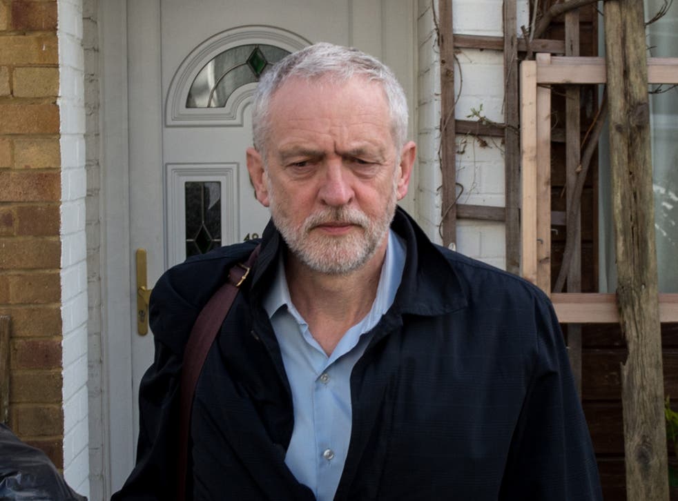 Labour leader Jeremy Corbyn leaving his home