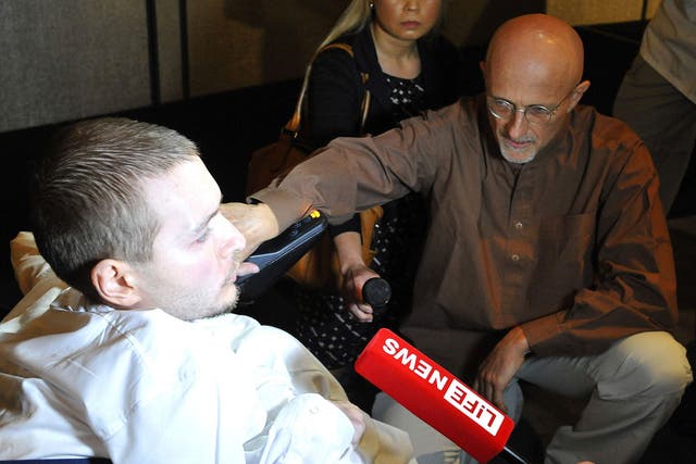 Canavero (right) with Valery Spiridonov, who has volunteered for the first human head transplant