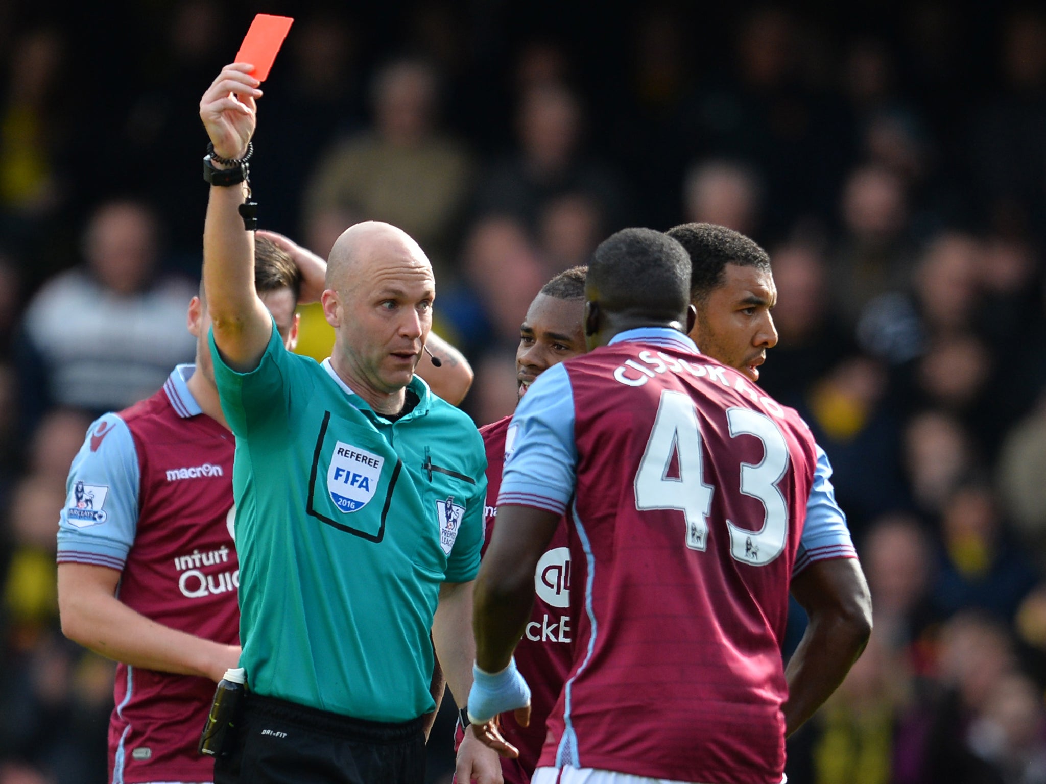 Aly Cissokho was shown a red card