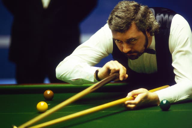 Virgo in action during the 1987 Embassy World Snooker Championship at the Crucible