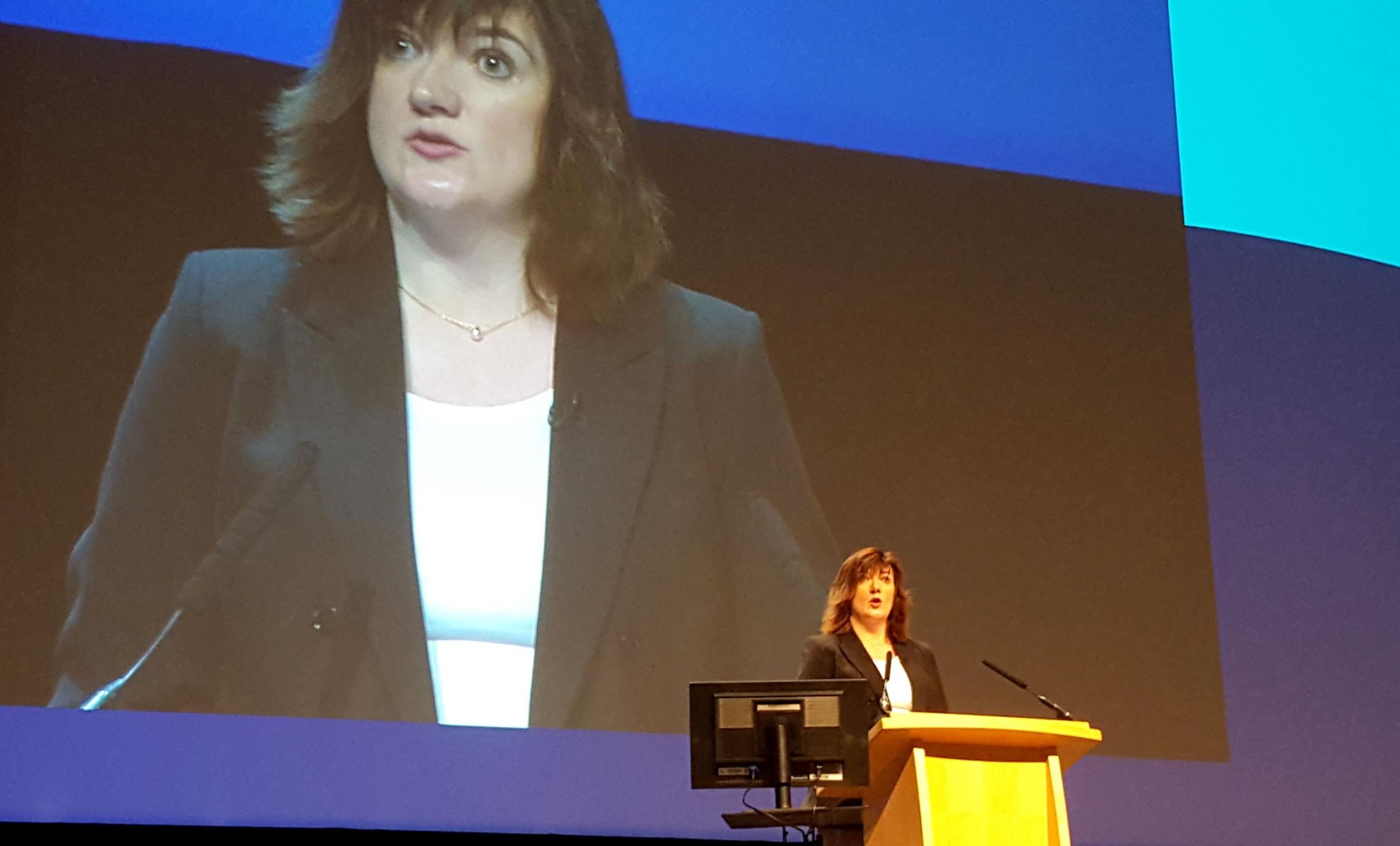 Nicky Morgan addressed the conference in Birmingham