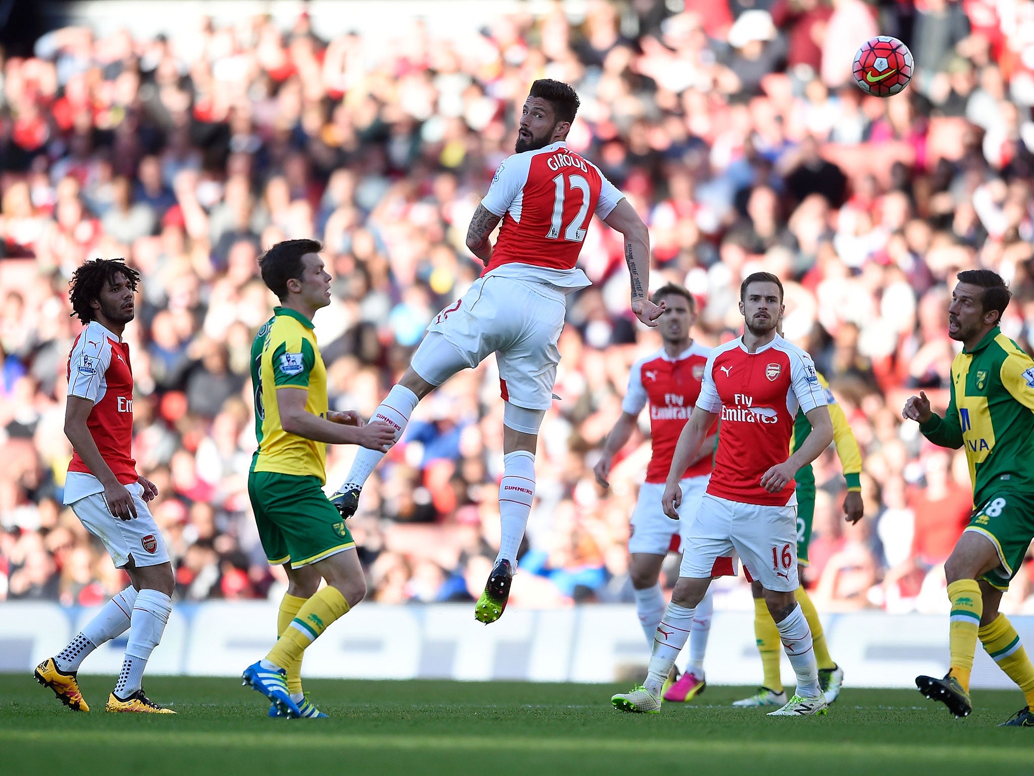 Olivier Giroud fails to connect at Arsenal against Norwich City