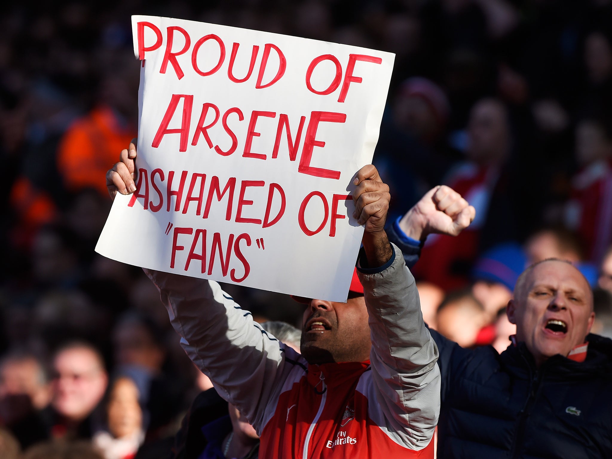 The majority of the home fans backed Arsene Wenger at The Emirates