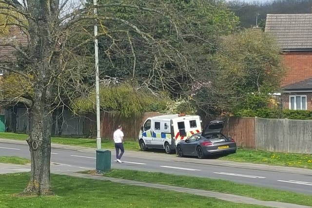 A man was snapped blocking the police speed camera