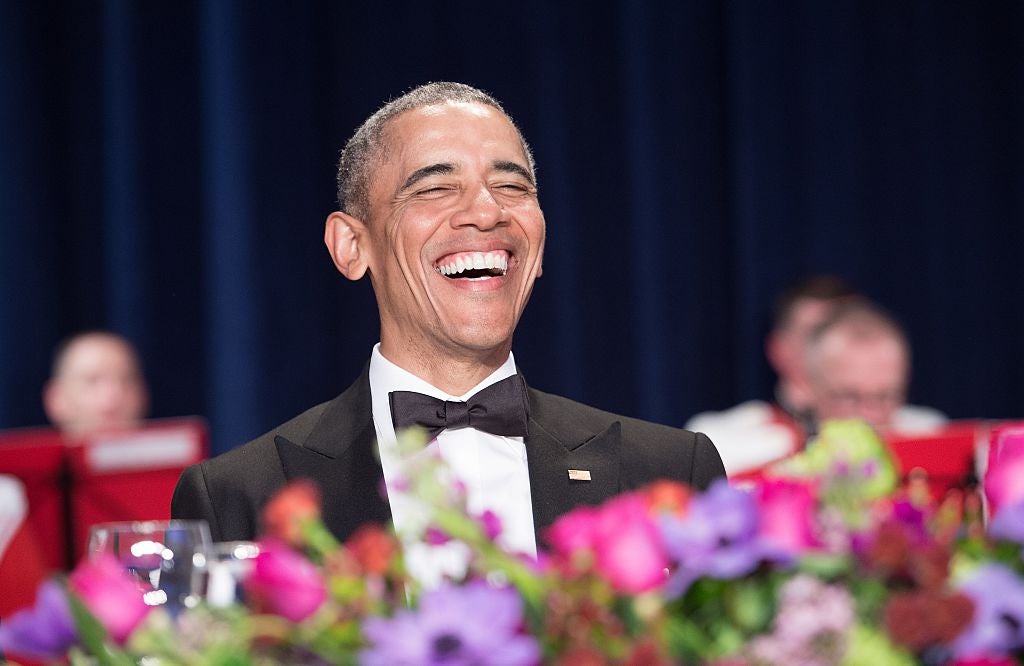 President Obama laughs it up in Washington.