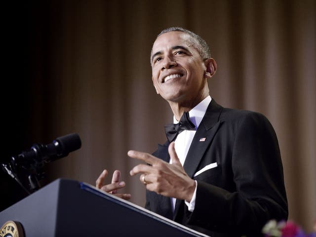 President Barack Obama speaks during the White House Correspondents' Association annual dinner on April 30, 2016 at the Washington Hilton hotel in Washington, DC.