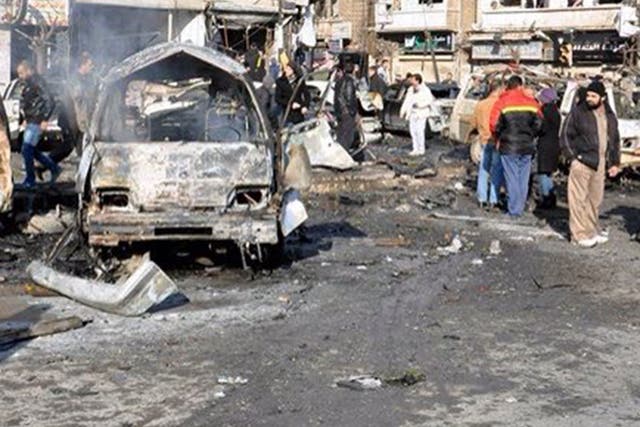 The first explosives-laden car went off near government offices in the southern Iraqi city of Samawa, the second exploded minutes later at an open-air bus station about 60 metres away