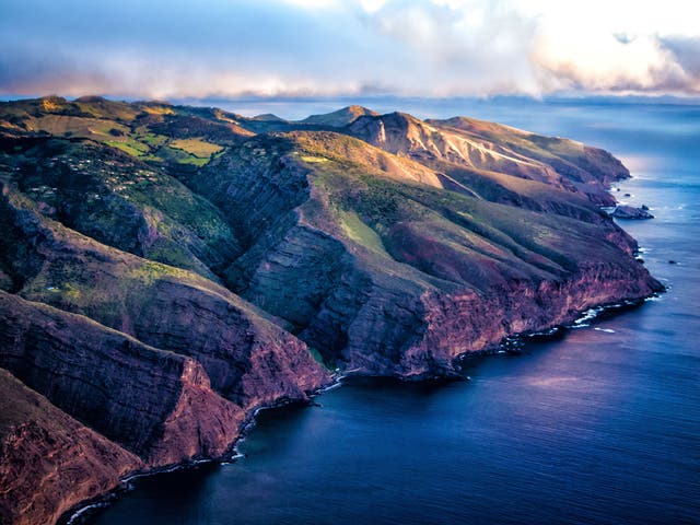 The coast of St Helena, an island in the south Atlantic Ocean