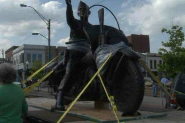 The bronze monument honouring General Darby, who founded the US Army Rangers, was installed on Monday and formally dedicated on Saturday in Fort Smith, Arkansas
