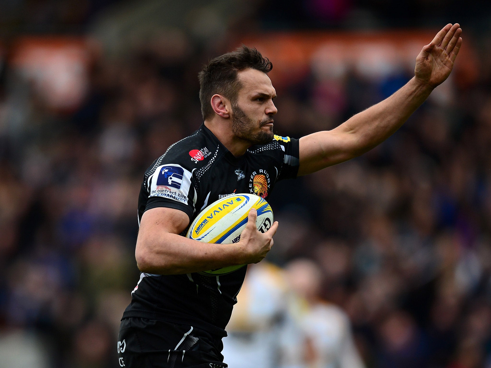 Phil Dollman celebrates as he runs in for the Chiefs' second try