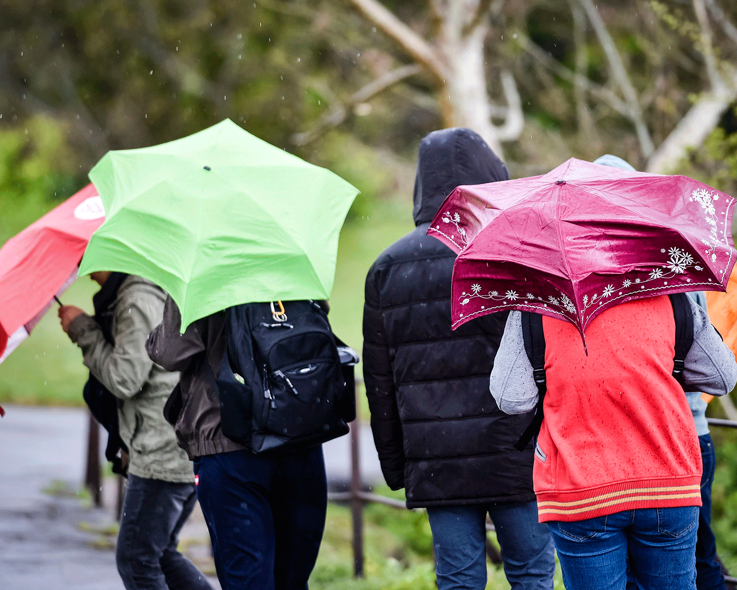 Rain at Clifton Downs in Bristol on Saturday 30 April over the May Bank holiday weekend