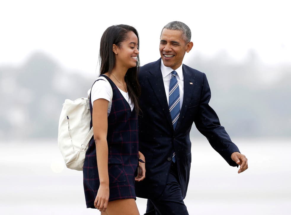 Mr Obama said dropping his daughter off reminded him of the importance of family