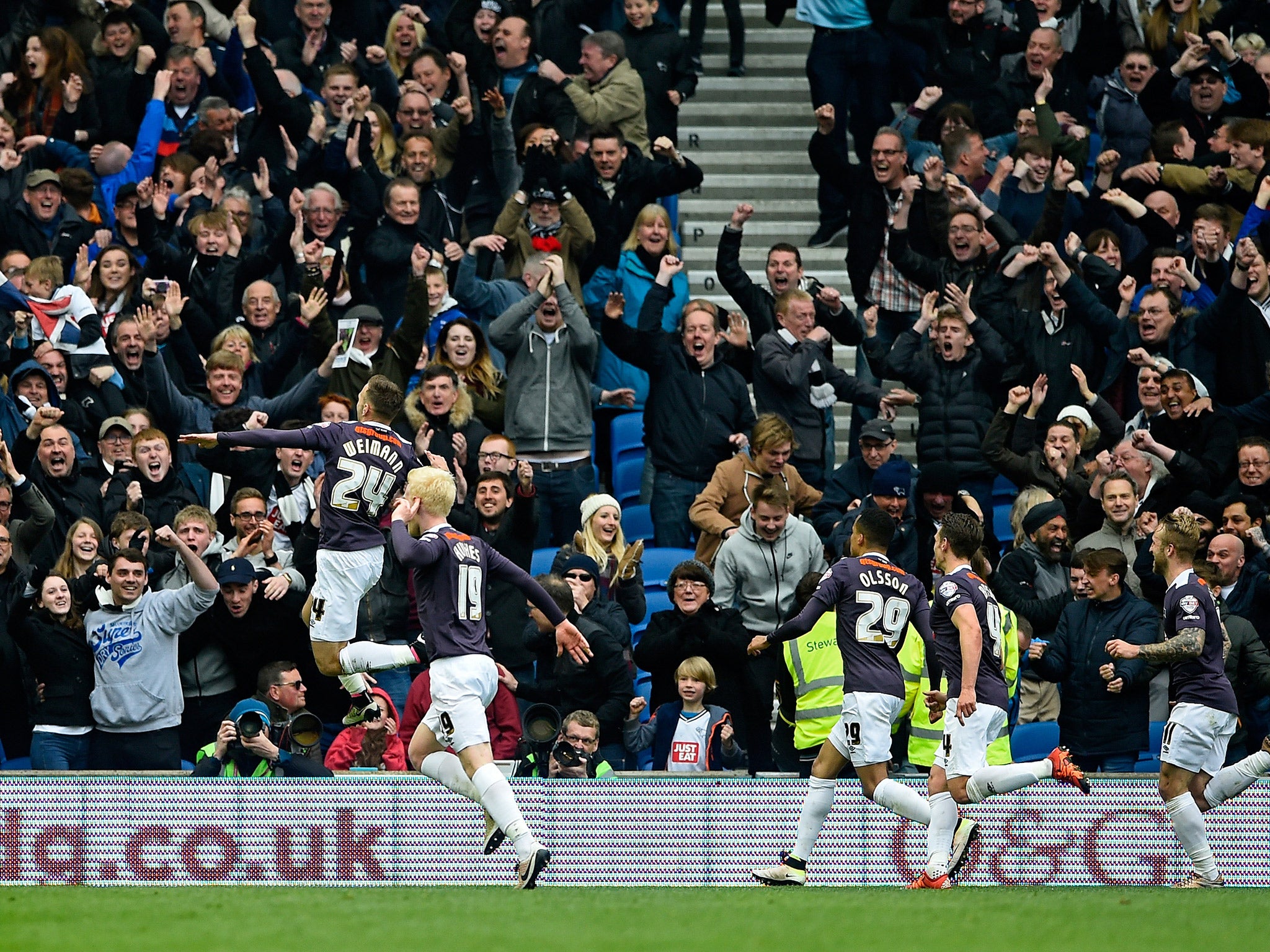 Andreas Weimann celebrates giving Derby County the lead