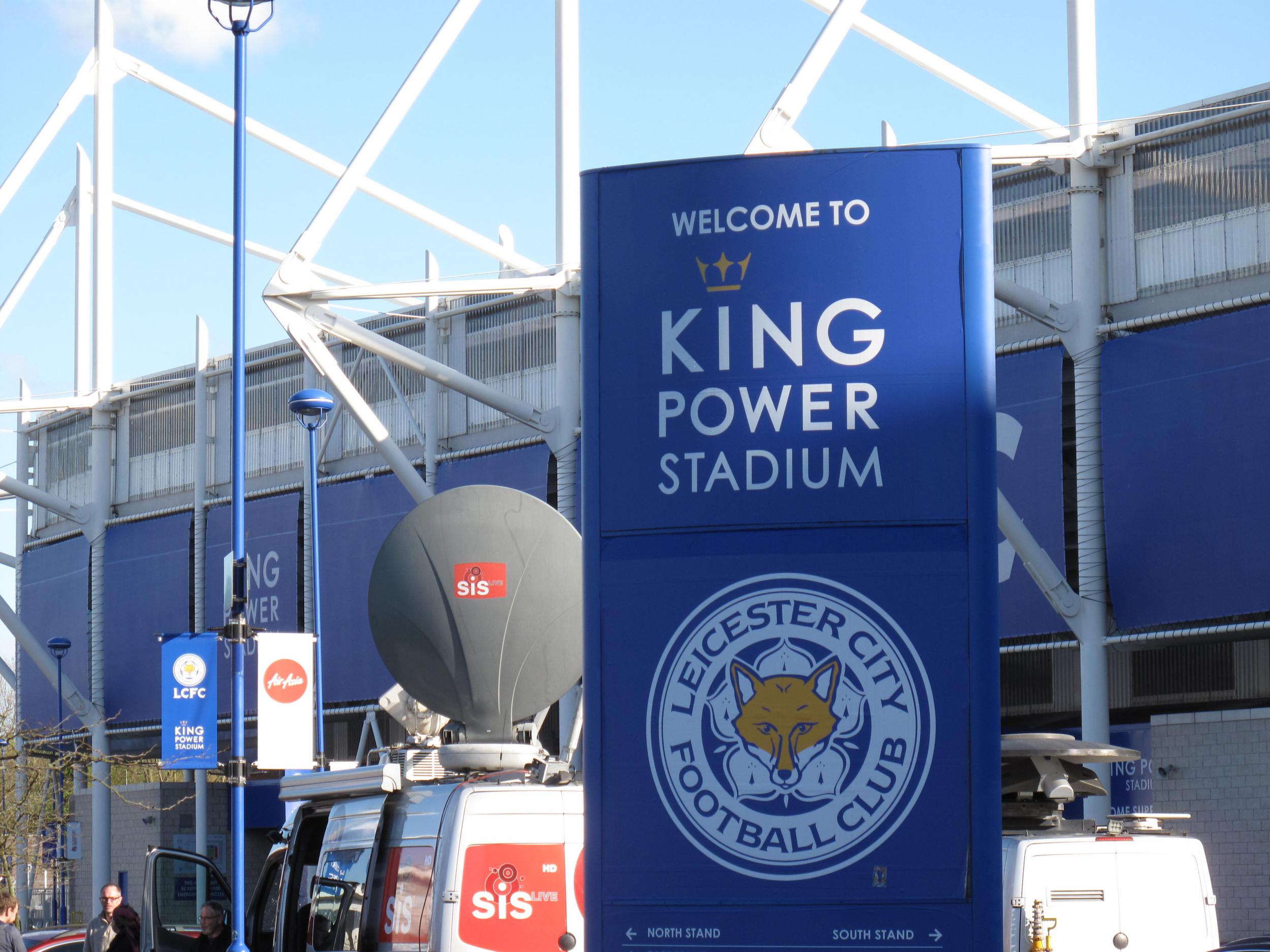 A satellite truck transmits the spirit of Leicester to the world