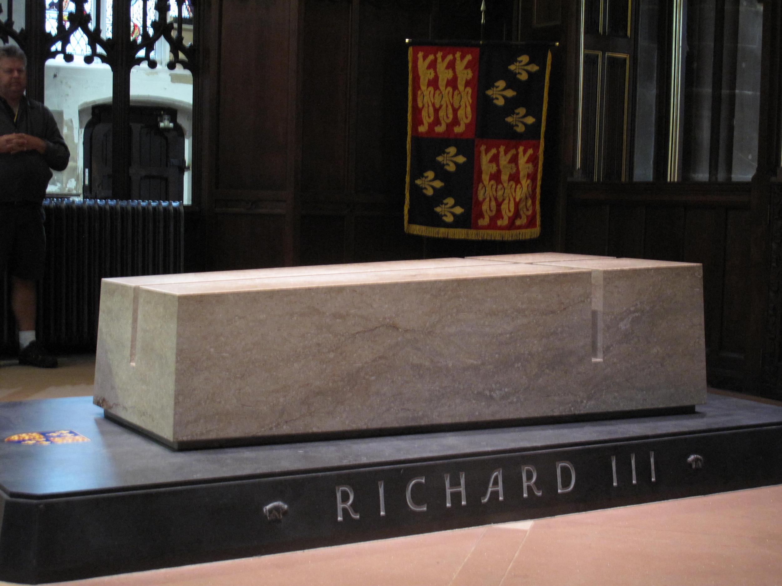 The tomb of Richard III in Leicester Cathedral, where the monarch was reburied in 2015
