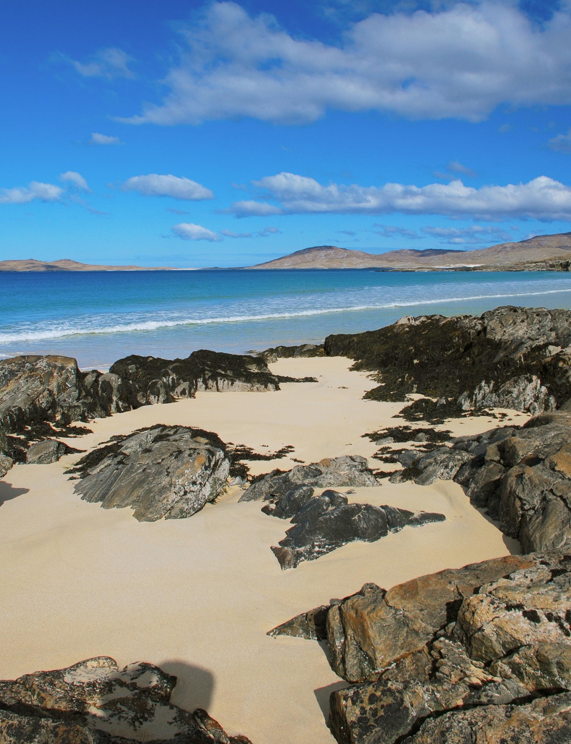 A nearby beach