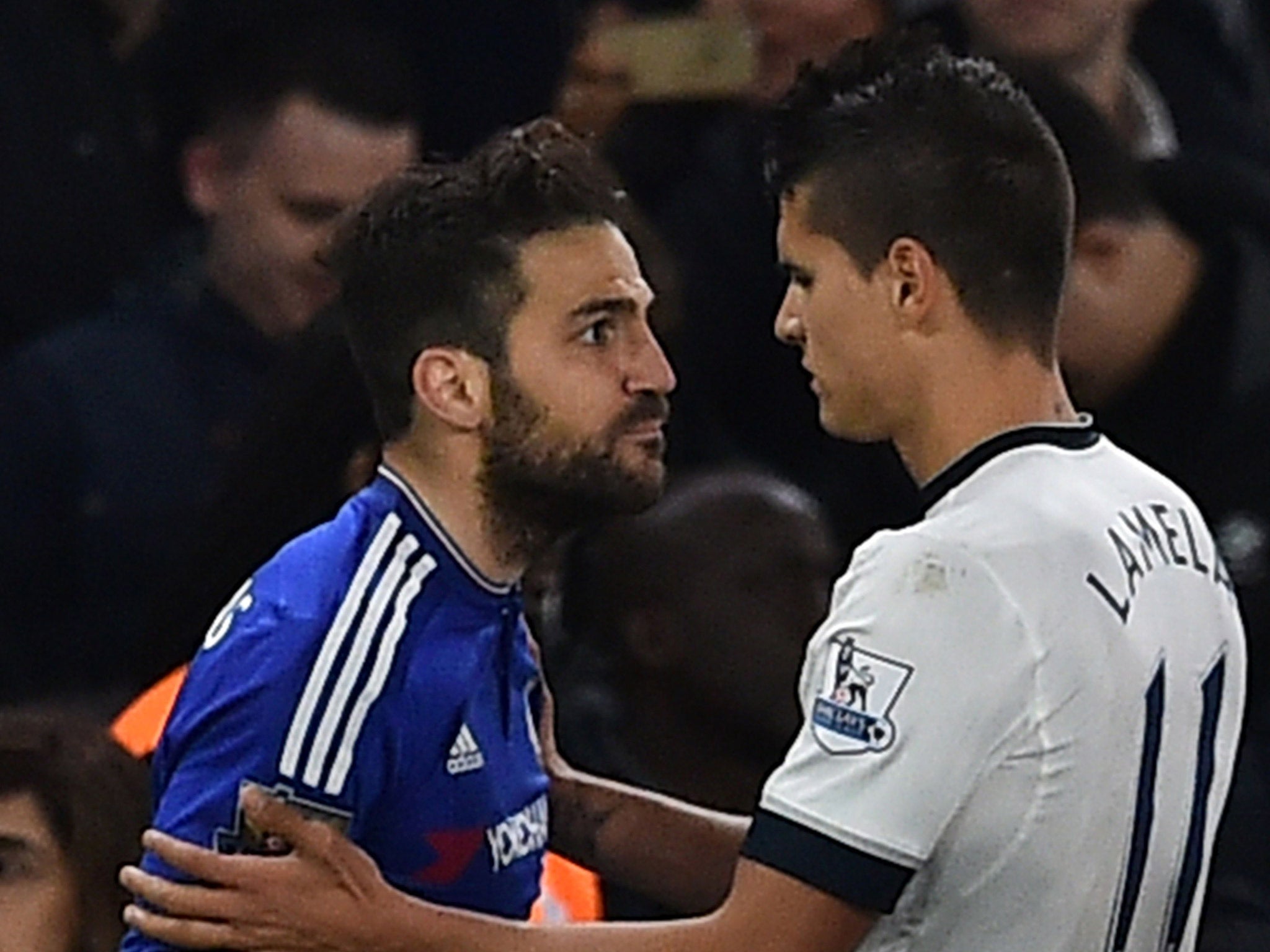 Cesc Fabregas and Erik Lamela have both been accused of starting the melee that followed Chelsea's 2-2 draw with Tottenham