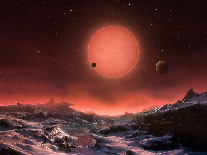 An artist's impression of the surface of one of the planets