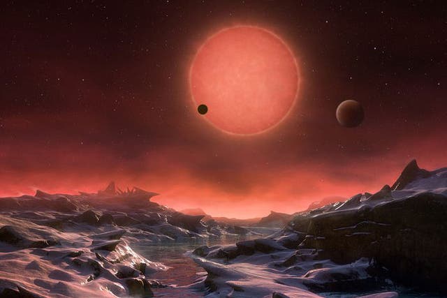 An artist's impression of the surface of one of the planets