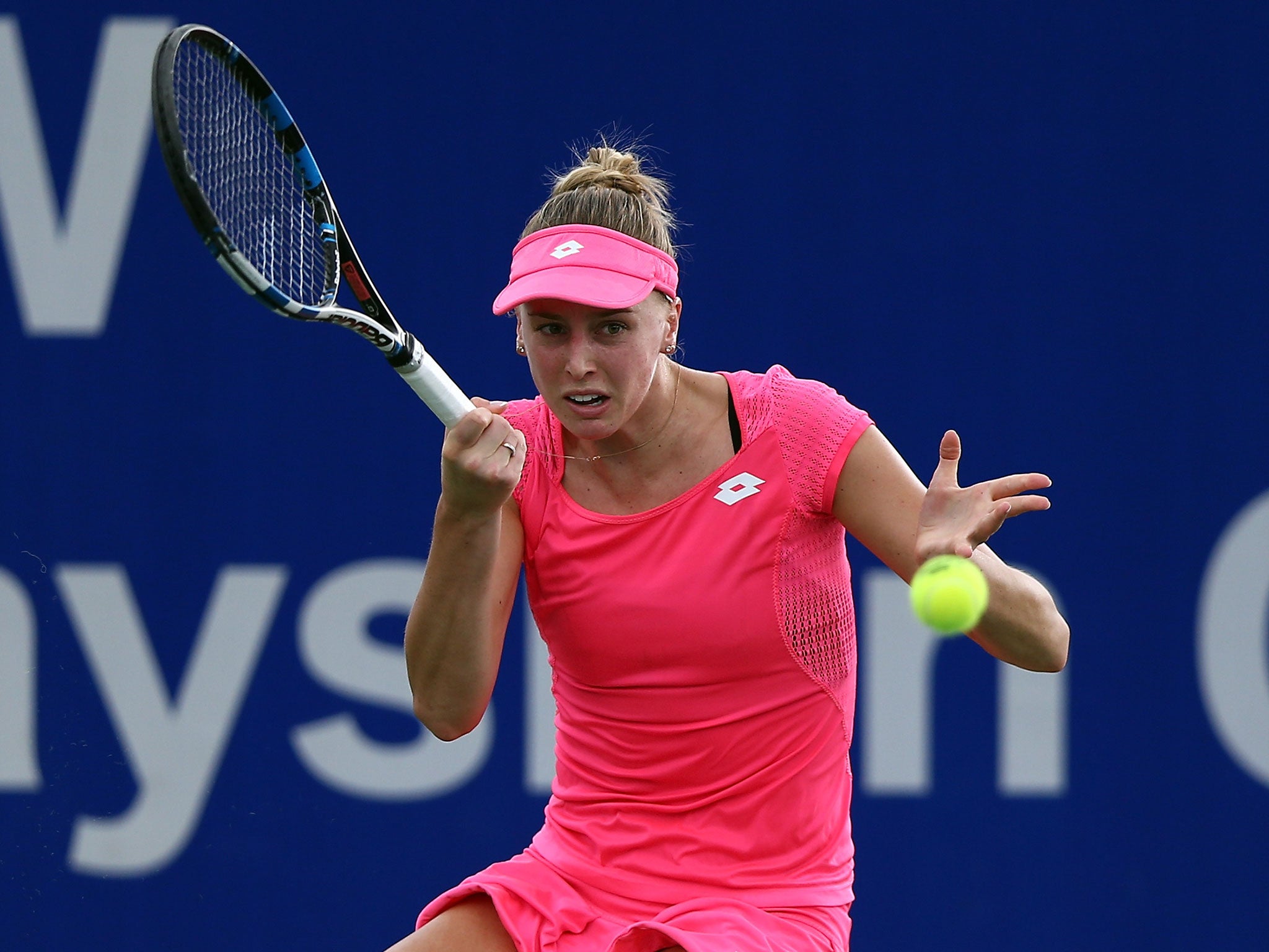 Naomi Broady competing at the Malaysia Open