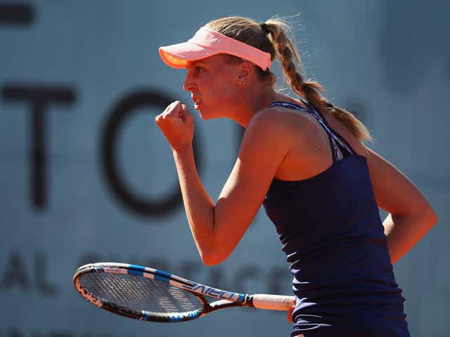 Naomi Broady competing in Madrid