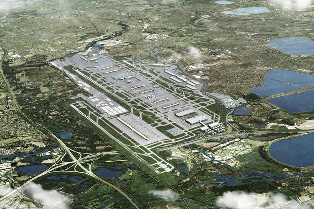 An artist’s impression showing how Heathrow airport could look with a third runway