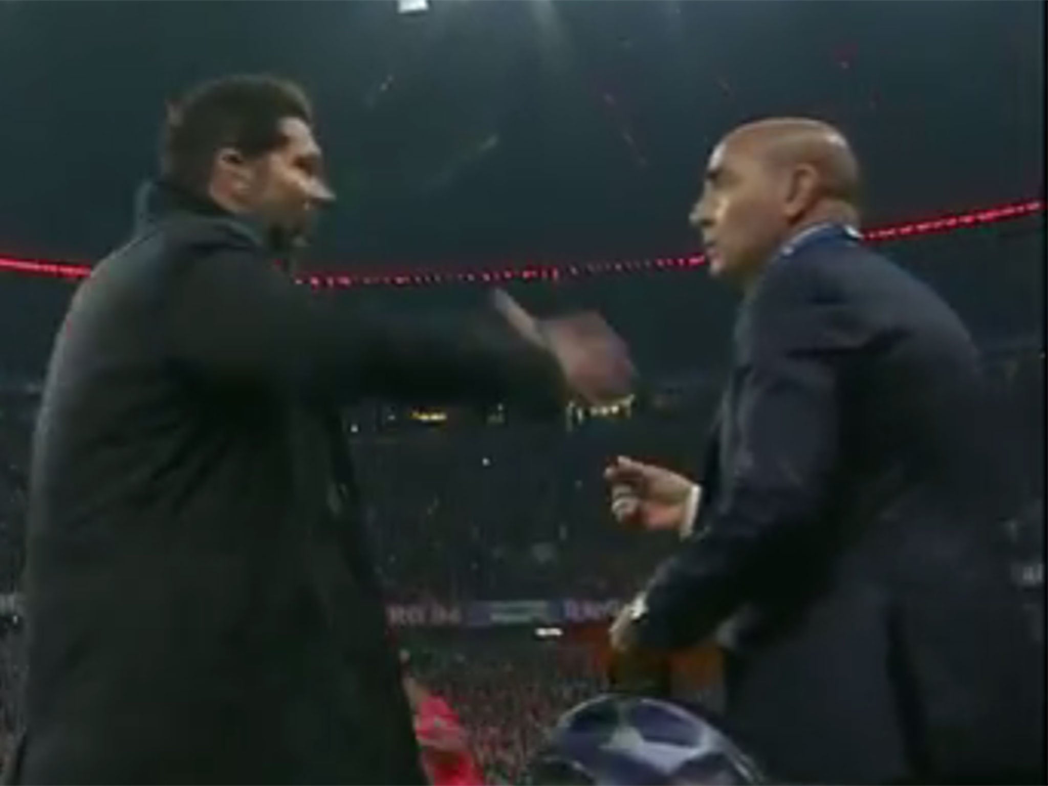 Diego Simeone on the touchline at the Allianz Arena