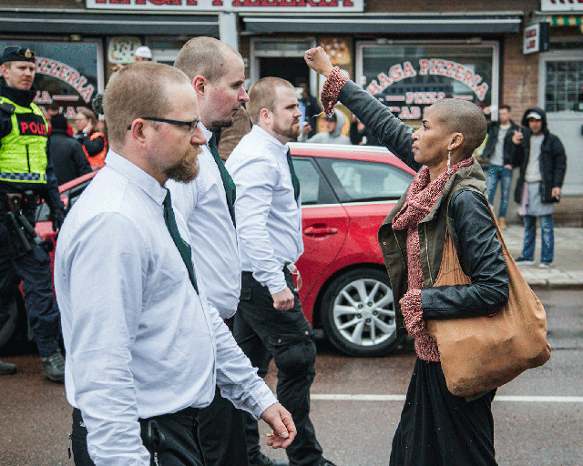 Tess Asplund has said the Nordic Resistance Movement would kick her and her family out of Sweden if they could