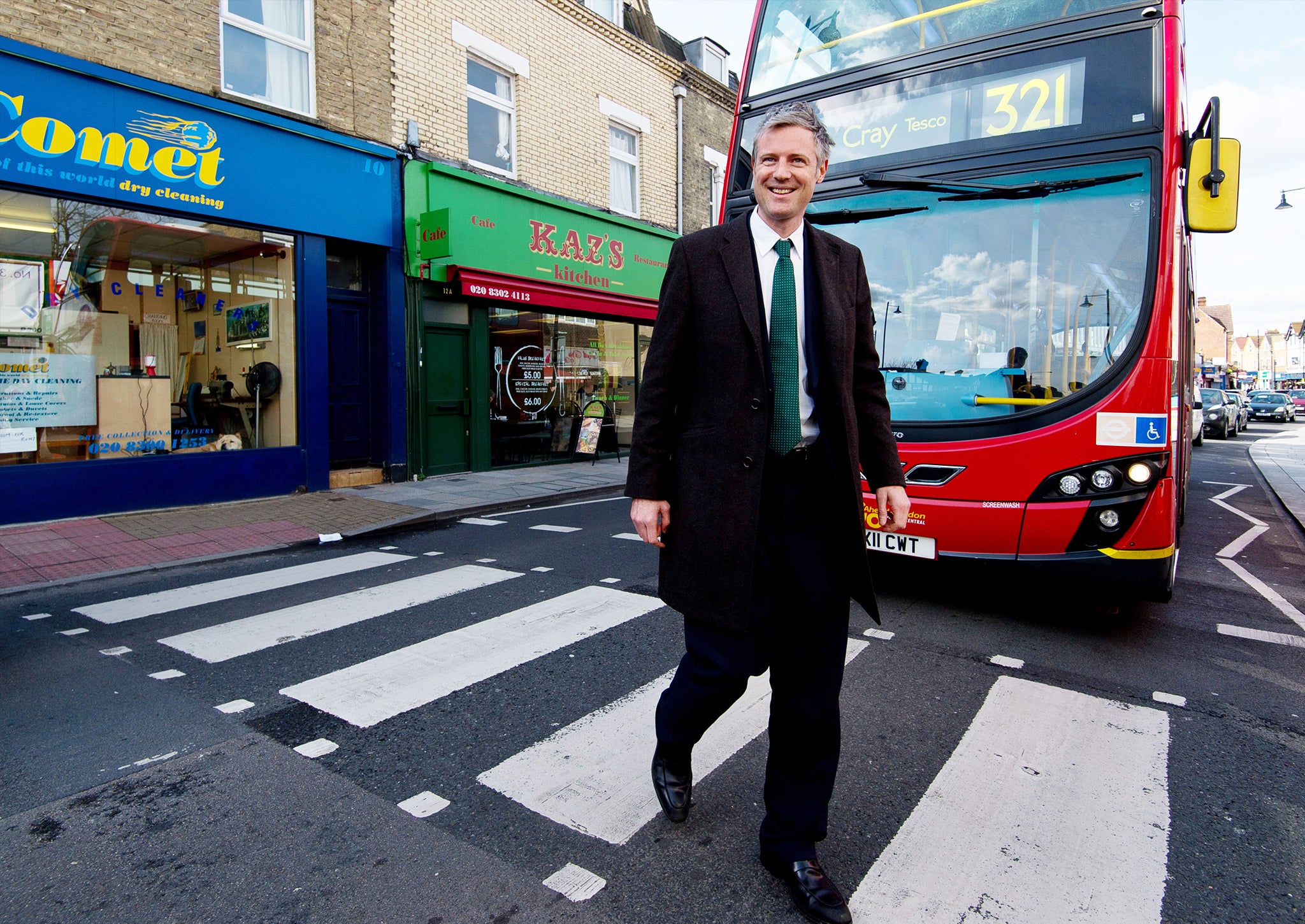 Conservative mayoral candidate Zac Goldsmith visits Sidcup High Steet during his campaign tour on March 3, 2016 in Sidcup, England.