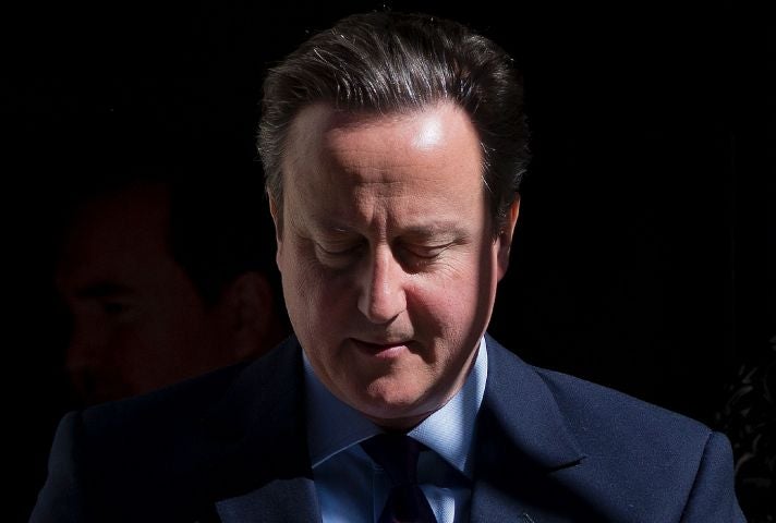 David Cameron leaves Downing Street on May 4