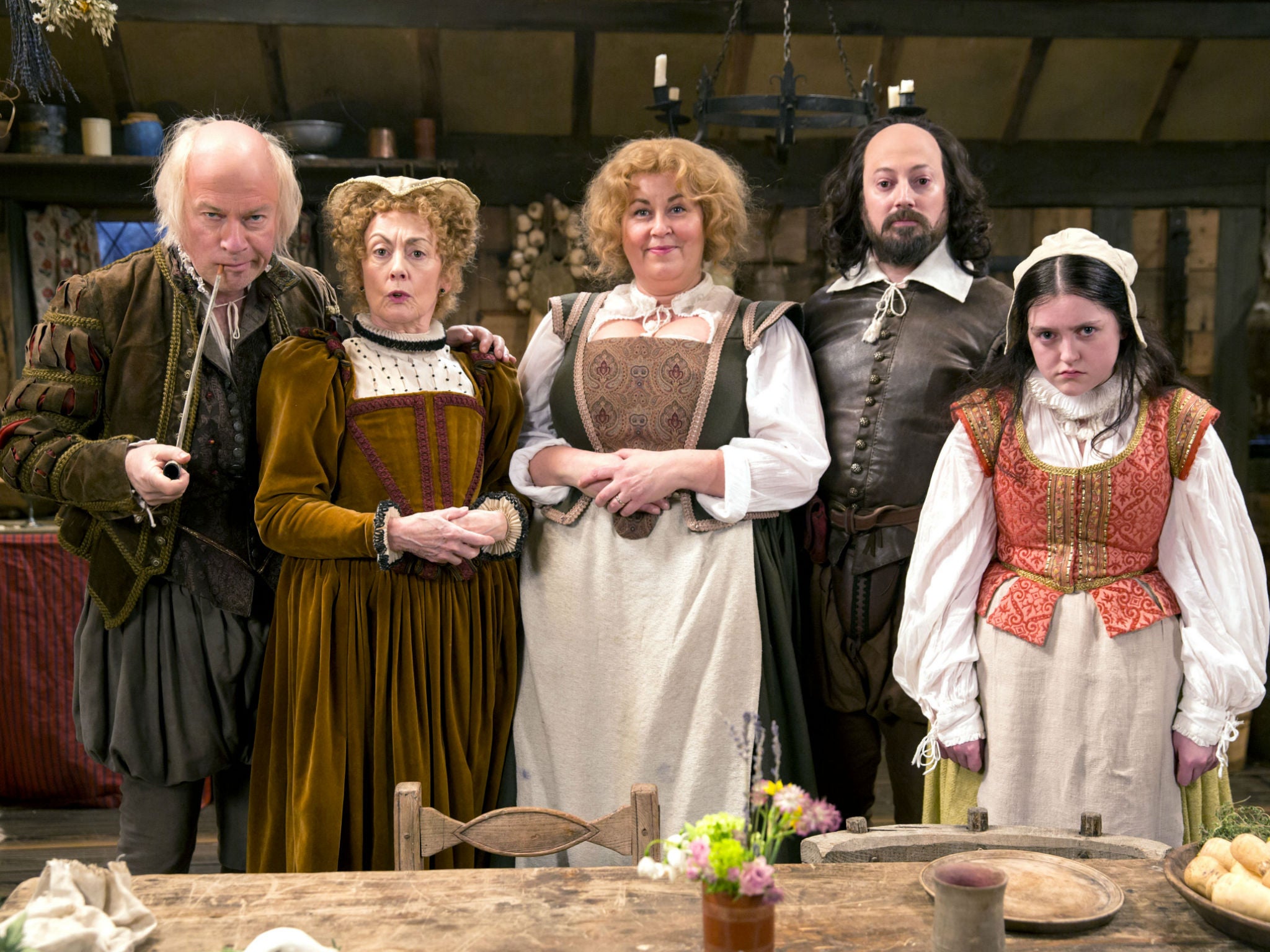 David Mitchell with the cast of Ben Elton's laugh-out-loud Upstart Crow