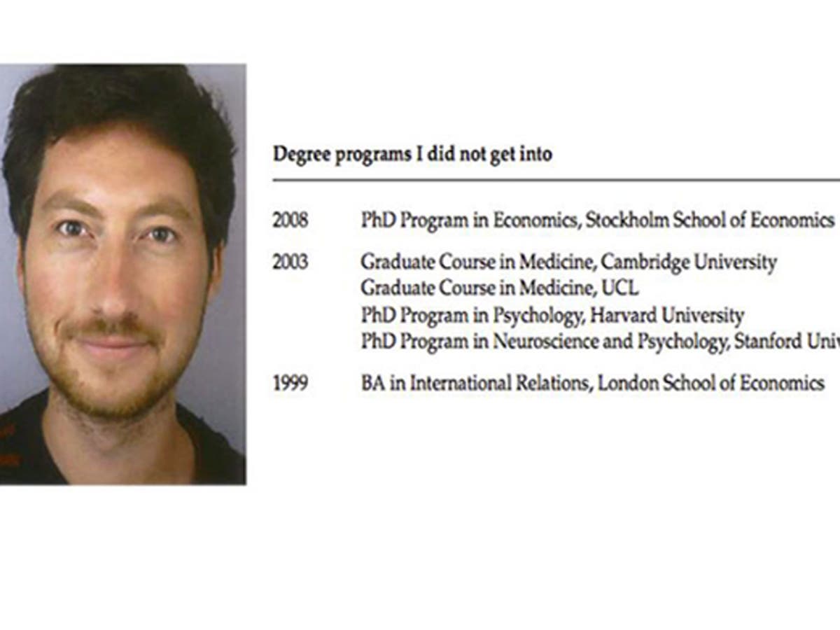 CV of failures professor Johannes Haushofer on what success really