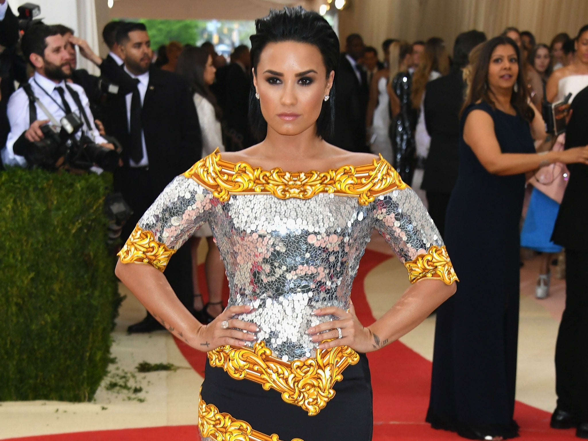Demi Lovato arrives at the Met Gala
