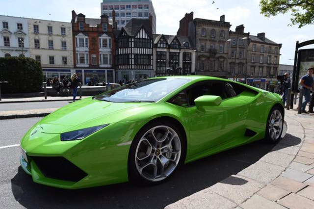 The £200,000 neon green Lamborghini can now be used as a taxi cab.