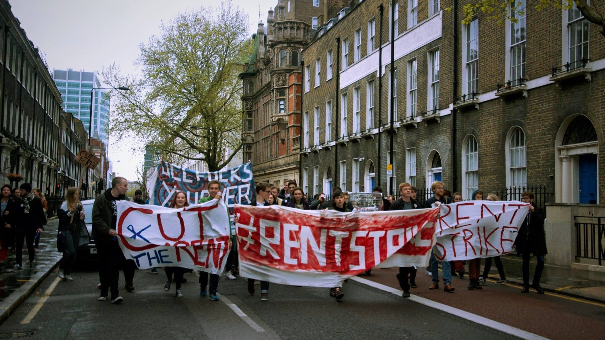 UCL student protesters, pictured, had been taking action against rising accommodation costs since the beginning of the year