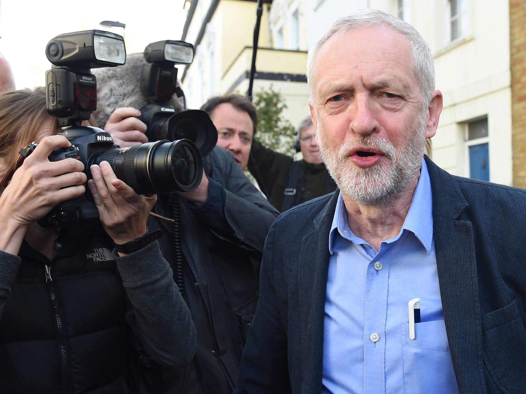 Leader of Britain's Labour party, Jeremy Corbyn leaves his house in London, Britain, 06 May 2016