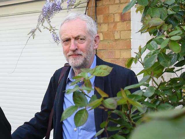 Jeremy  Corbyn leaves his house in London